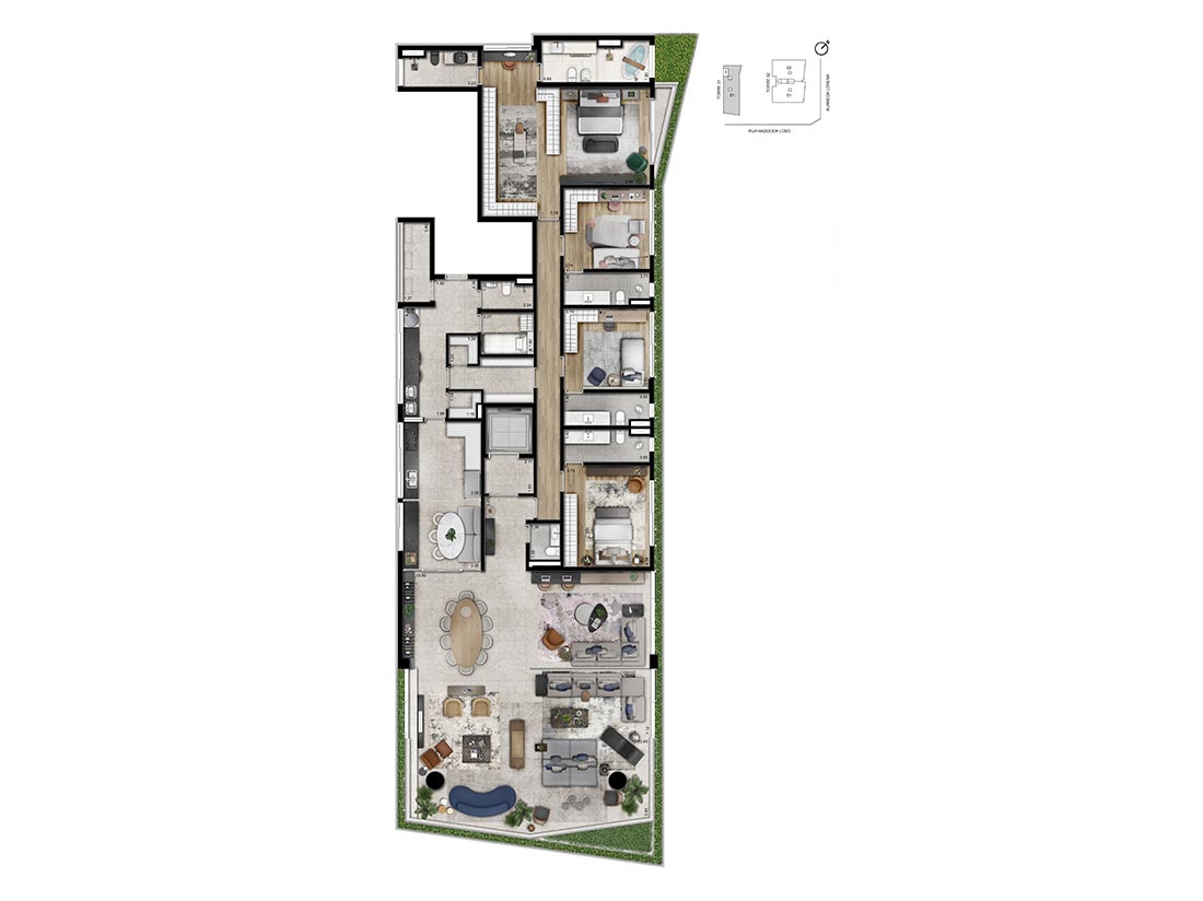 Planta 372m² | 4 Suítes