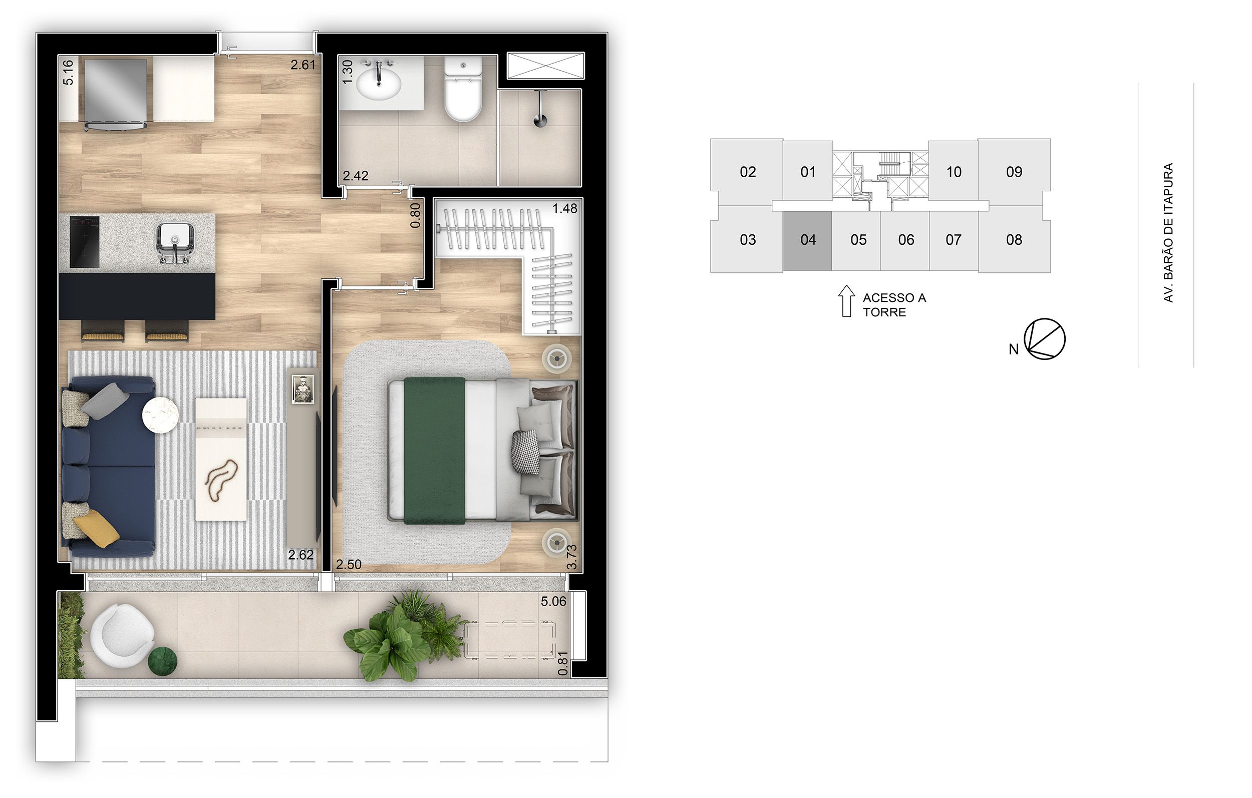 Planta 36m² | 1 Dorm