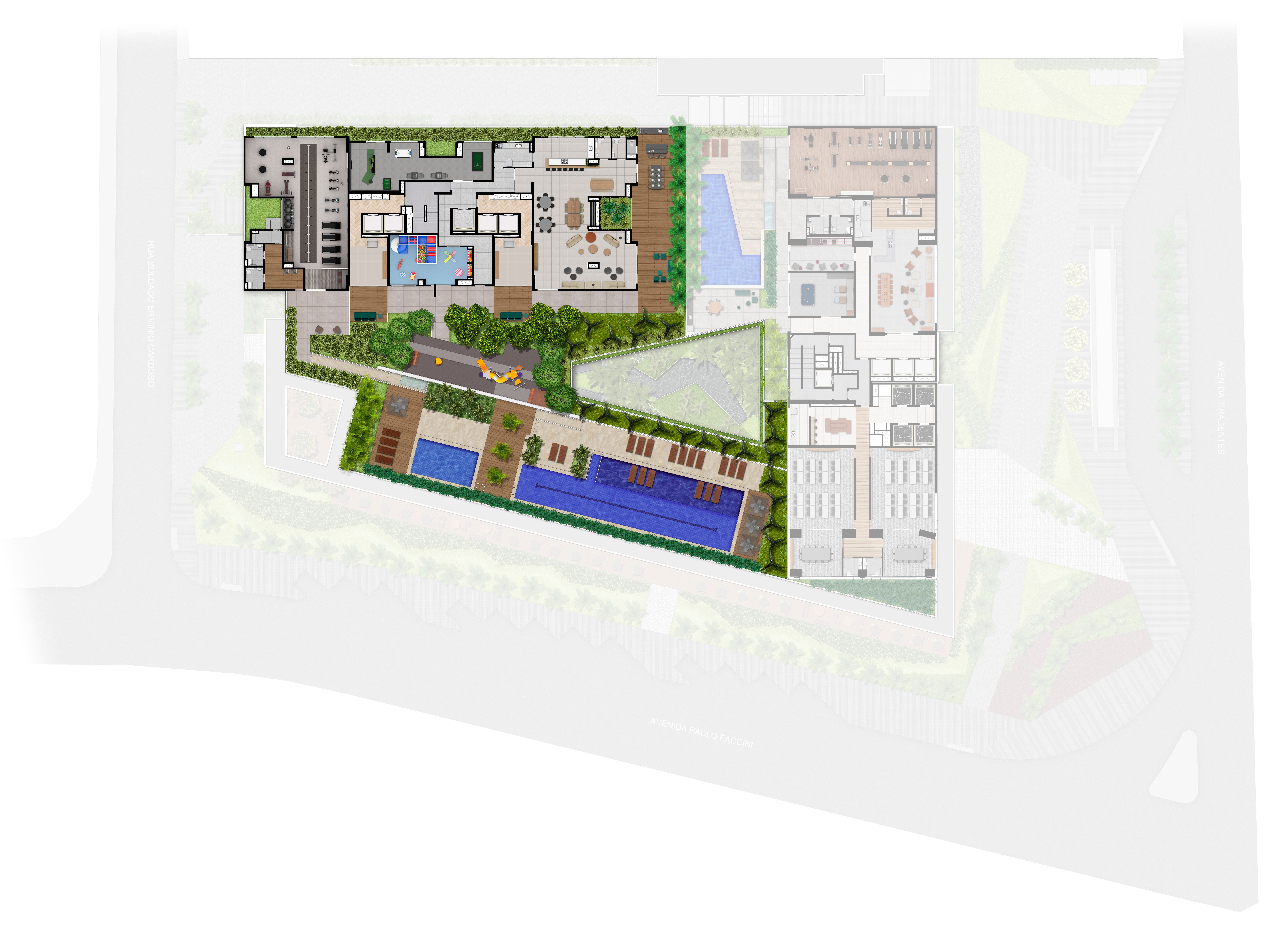 Helbor Patteo Bosque Maia - Implantação - Torre Residencial 