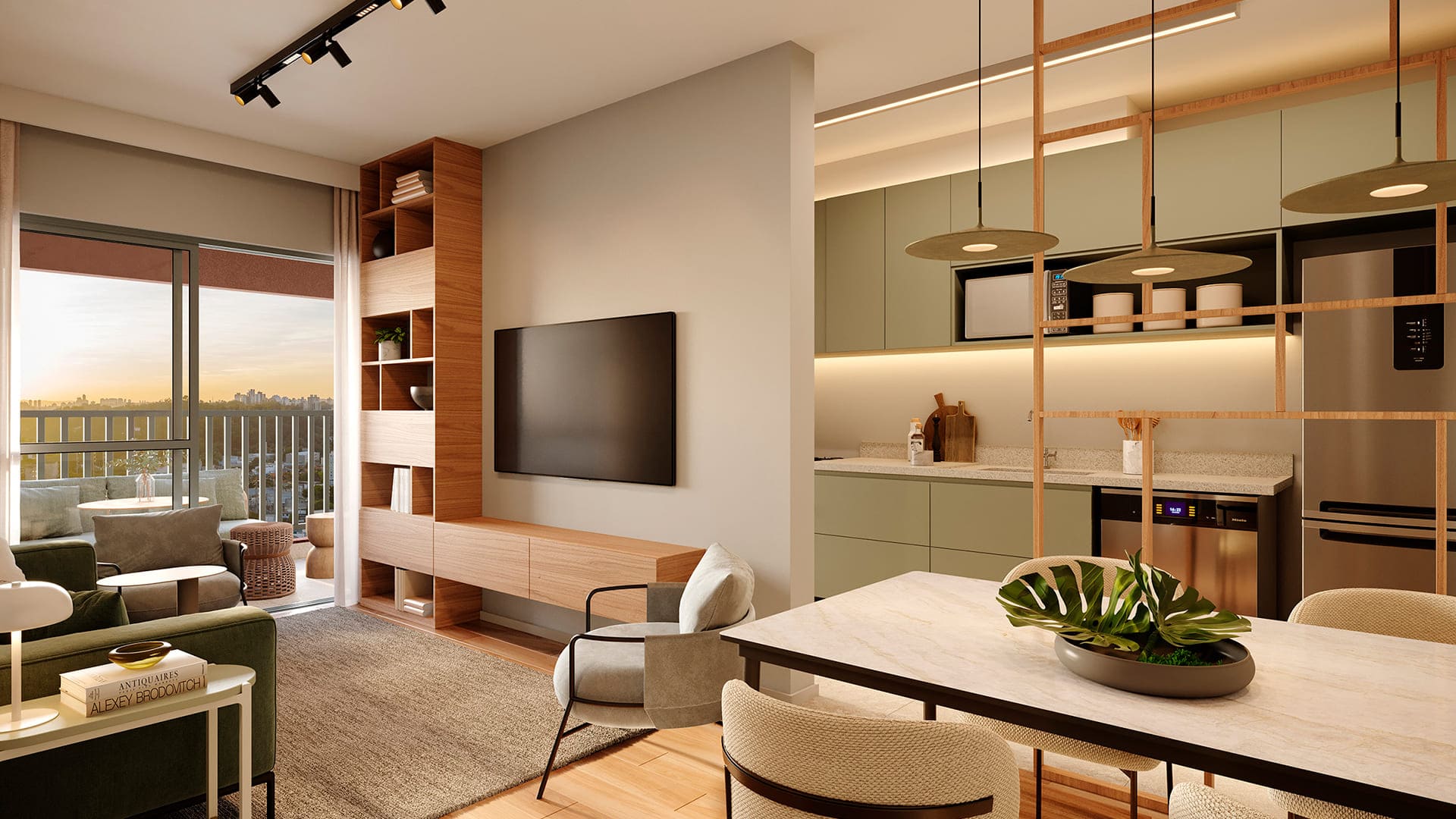 Helbor Clube Patteo São Bernardo — Living 3 Dorm