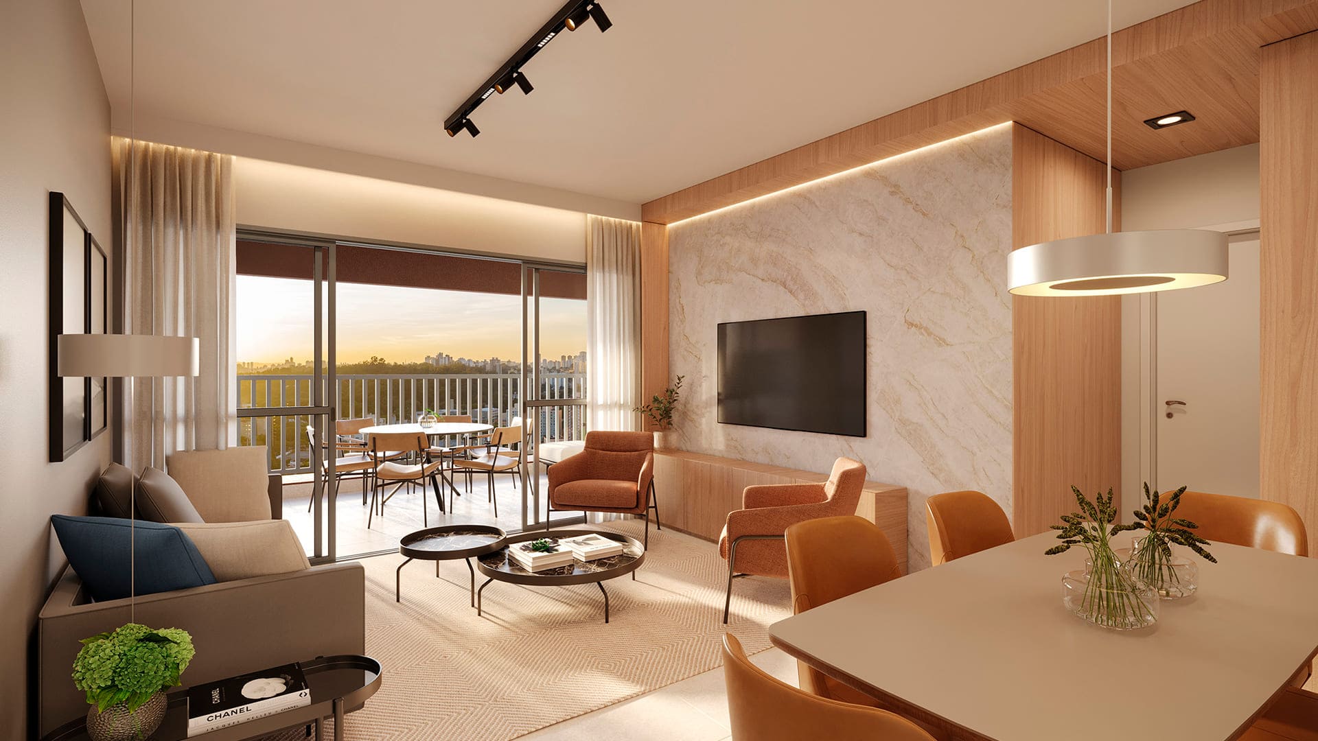 Helbor Clube Patteo São Bernardo — Living 3 Ssuítes