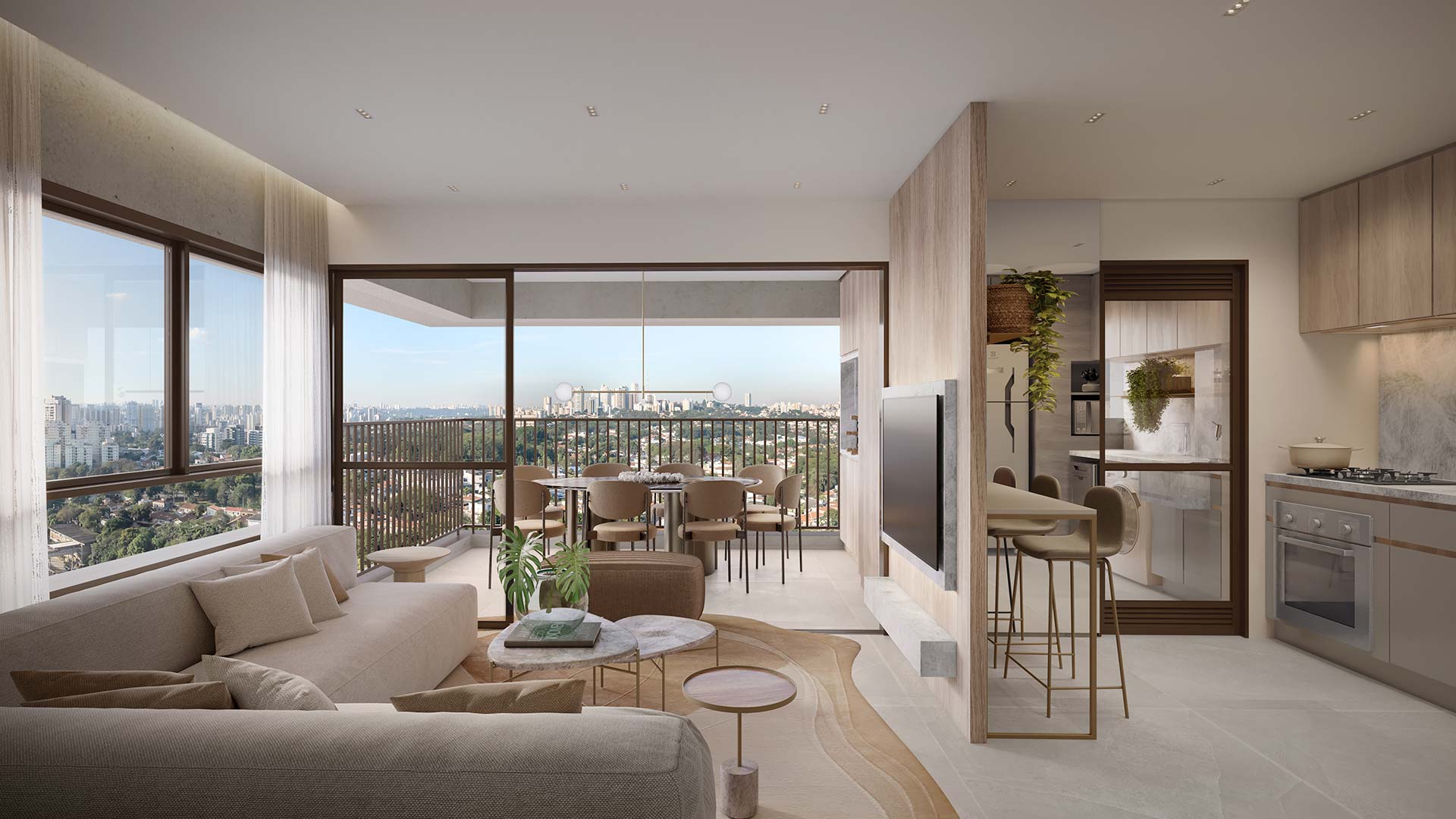 Nova Vivere — Living Terraço Decorado