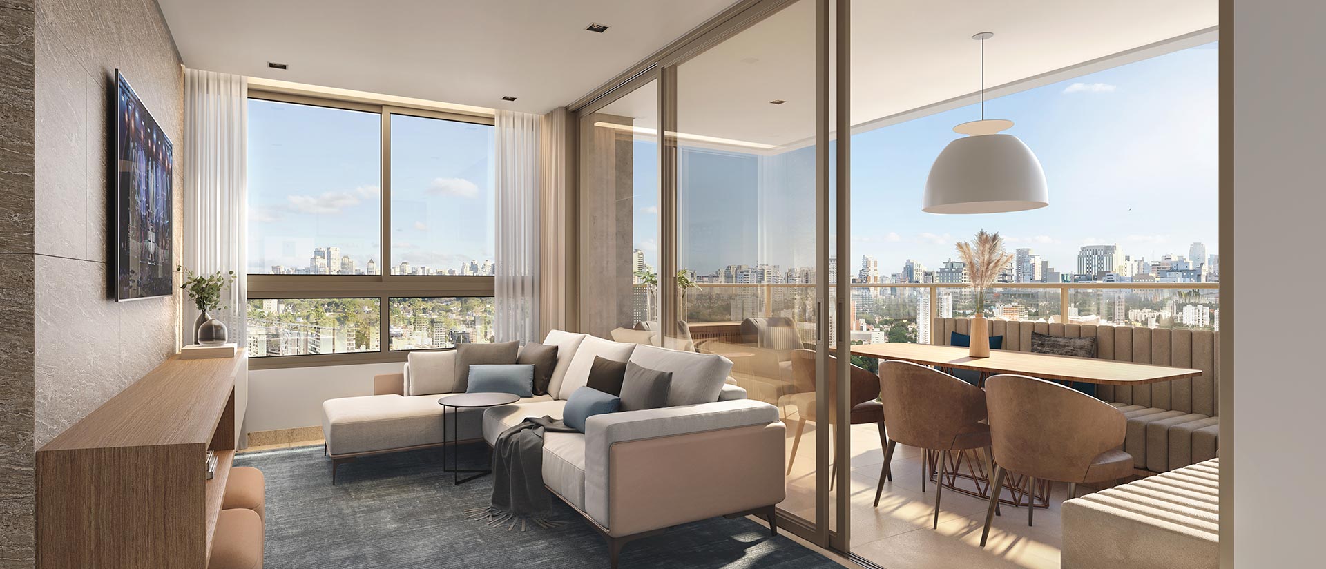 Helbor Open Mind — Living - Apartamento 2 Dormitórios