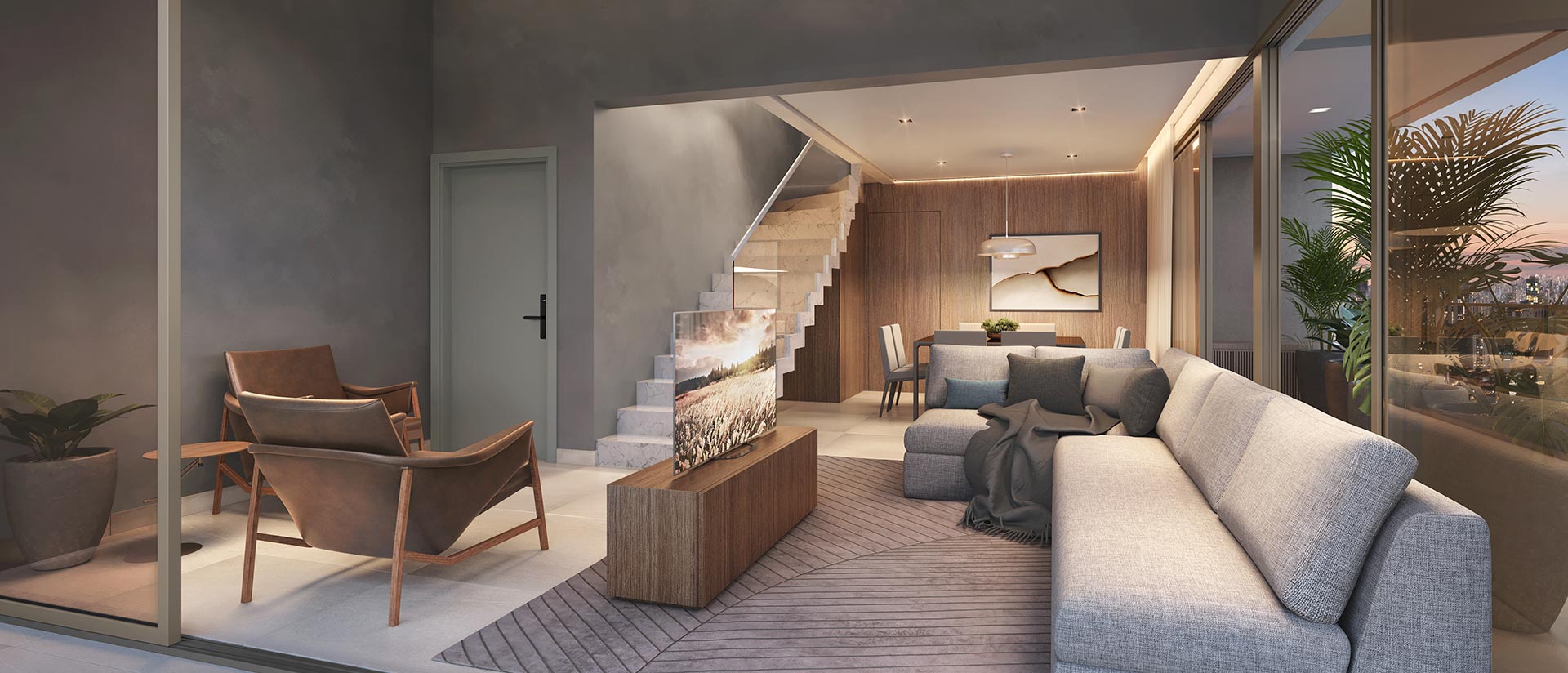 Helbor Open Mind — Living - Apartamento Duplex