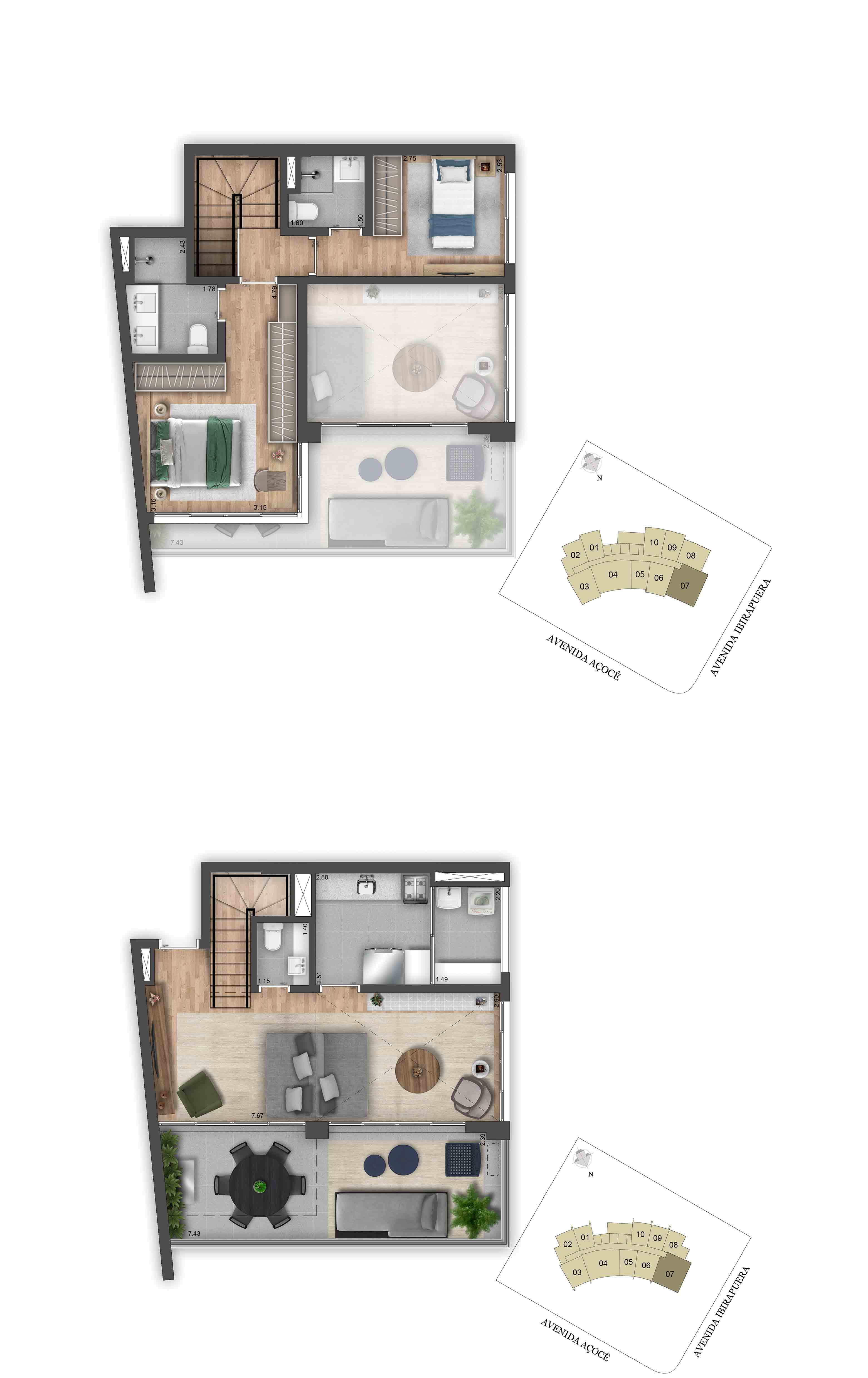 Planta Duplex 104m²