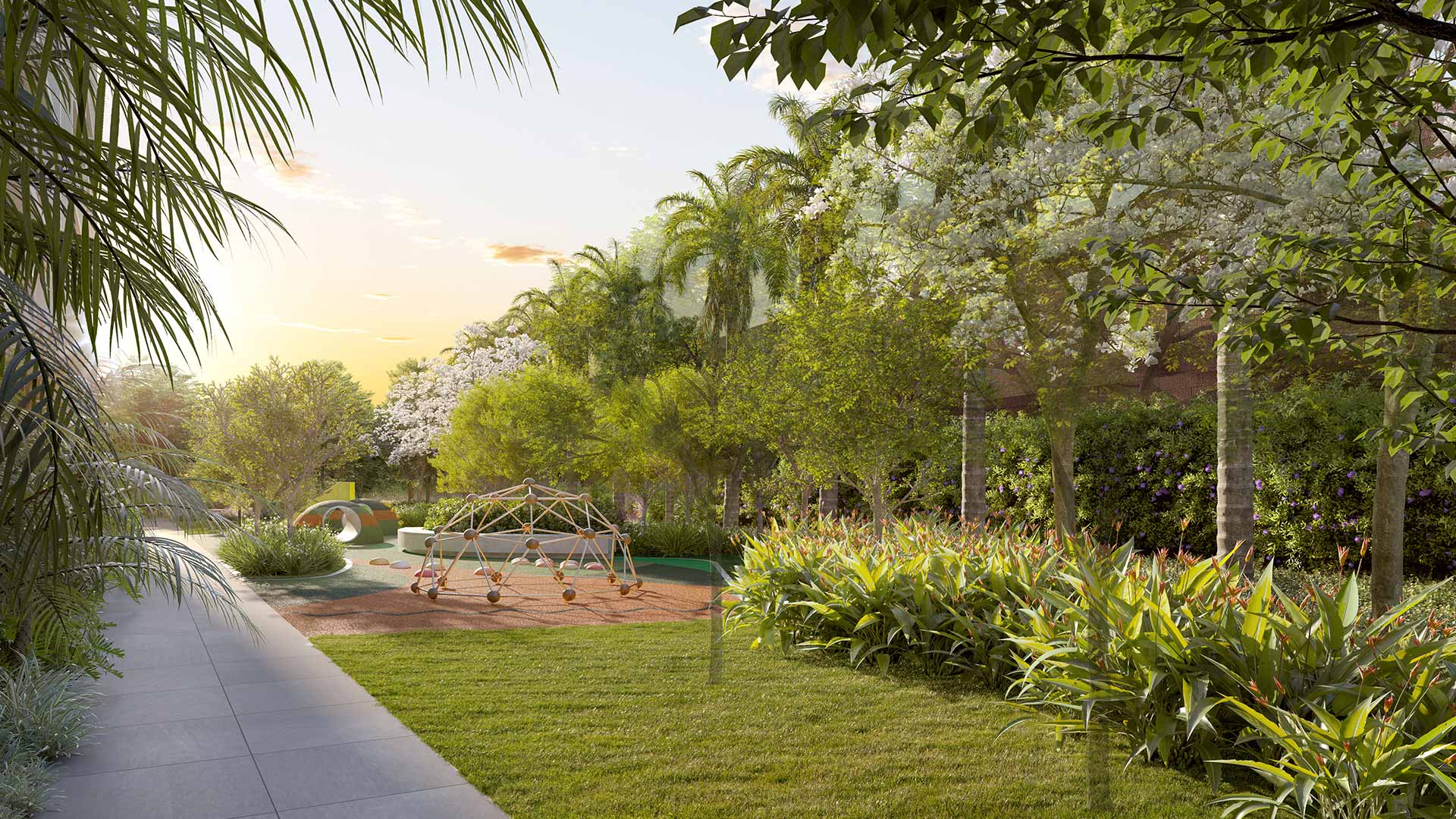 Garden Design. Private Park Residence — Praça Externa